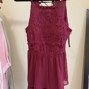Xtraordinary Deep Red Lace Dress